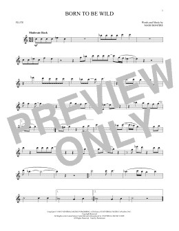 page one of Born To Be Wild (Flute Solo)