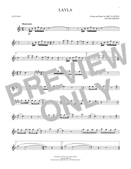 page one of Layla (Alto Sax Solo)