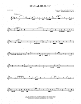 page one of Sexual Healing (Alto Sax Solo)