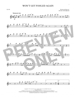 page one of Won't Get Fooled Again (Flute Solo)