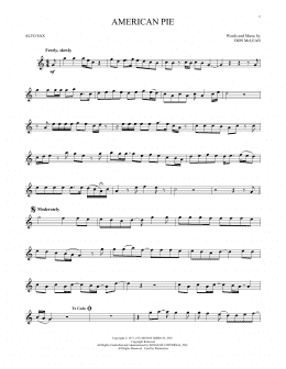 page one of American Pie (Alto Sax Solo)