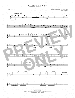page one of Walk This Way (Flute Solo)