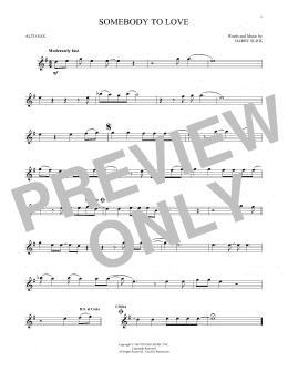 page one of Somebody To Love (Alto Sax Solo)