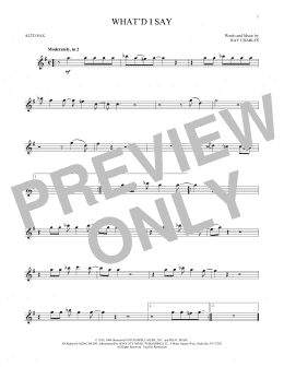 page one of What'd I Say (Alto Sax Solo)