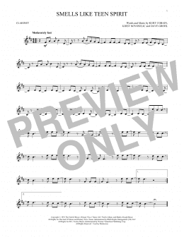 page one of Smells Like Teen Spirit (Clarinet Solo)