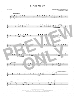 page one of Start Me Up (Alto Sax Solo)