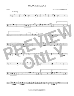 page one of Marche Slav, Op. 31 (Cello Solo)