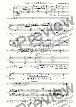 page one of Fantasia for Double Bass and Piano
