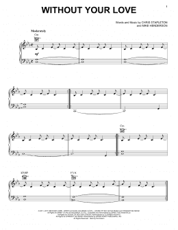page one of Without Your Love (Piano, Vocal & Guitar Chords (Right-Hand Melody))