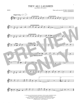 page one of They All Laughed (French Horn Solo)