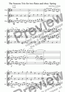 page one of Part 3 of 'The Seasons' for two flutes and oboe: Spring