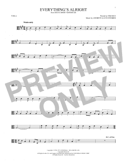 page one of Everything's Alright (from Jesus Christ Superstar) (Viola Solo)