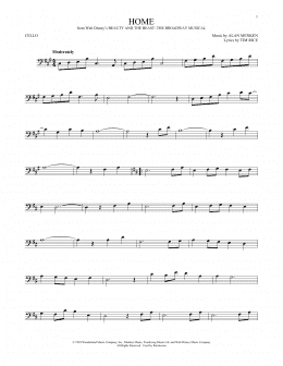 page one of Home (from Beauty and the Beast: The Broadway Musical) (Cello Solo)