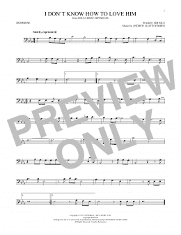 page one of I Don't Know How To Love Him (from Jesus Christ Superstar) (Trombone Solo)