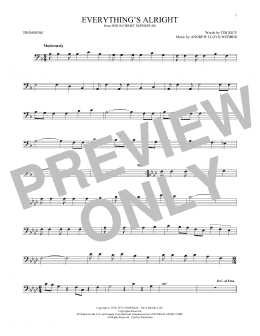 page one of Everything's Alright (from Jesus Christ Superstar) (Trombone Solo)