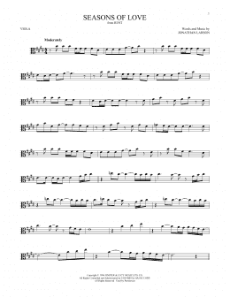 page one of Seasons Of Love (from Rent) (Viola Solo)