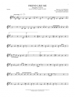 page one of Friend Like Me (Stageplay Version) (from Aladdin: The Broadway Musical) (Violin Solo)