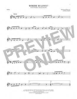page one of Where Is Love? (French Horn Solo)