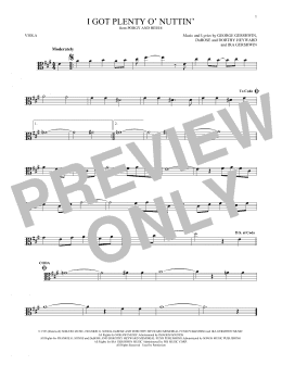 page one of I Got Plenty O' Nuttin' (Viola Solo)