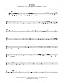 page one of Home (from Beauty and the Beast: The Broadway Musical) (Trumpet Solo)