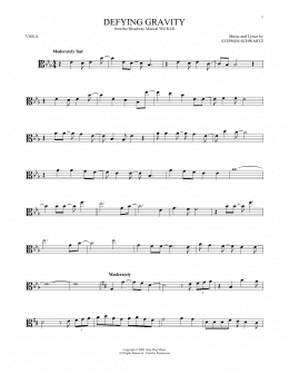 page one of Defying Gravity (from Wicked) (Viola Solo)