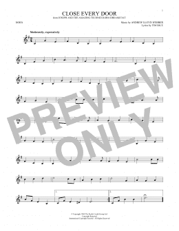 page one of Close Every Door (from Joseph and the Amazing Technicolor Dreamcoat) (French Horn Solo)