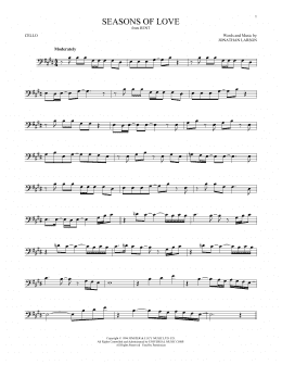 page one of Seasons Of Love (from Rent) (Cello Solo)