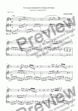 page one of For Laura (Interlude for Clarinet & Piano)