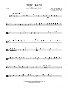 page one of Friend Like Me (Stageplay Version) (from Aladdin: The Broadway Musical) (Viola Solo)