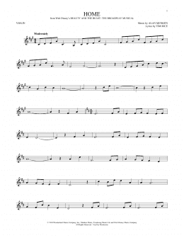 page one of Home (from Beauty and the Beast: The Broadway Musical) (Violin Solo)