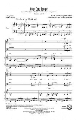 page one of Cow-Cow Boogie (SAB Choir)