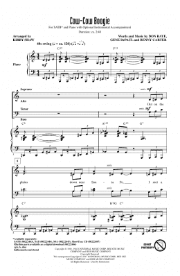 page one of Cow-Cow Boogie (SATB Choir)