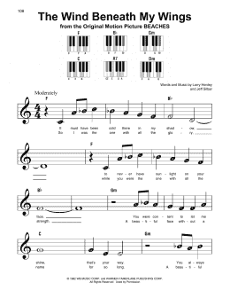 page one of The Wind Beneath My Wings (Super Easy Piano)