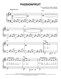 page one of Passionfruit (Easy Piano)