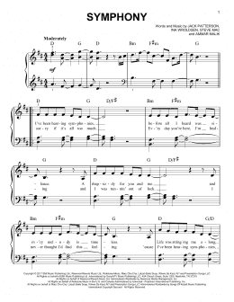 page one of Symphony (feat. Zara Larsson) (Easy Piano)