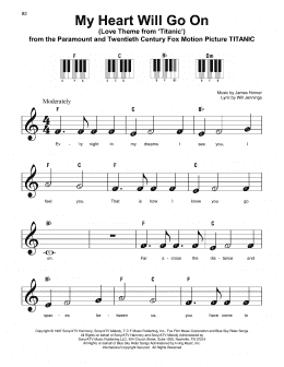 page one of My Heart Will Go On (Love Theme From Titanic) (Super Easy Piano)