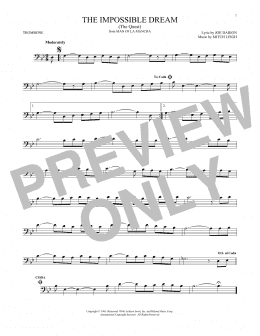page one of The Impossible Dream (The Quest) (Trombone Solo)