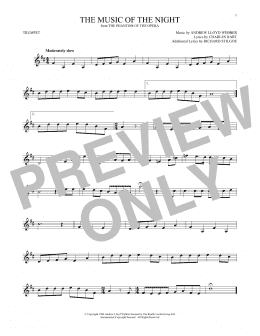 page one of The Music Of The Night (from The Phantom Of The Opera) (Trumpet Solo)