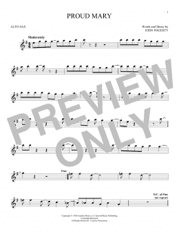 page one of Proud Mary (Alto Sax Solo)