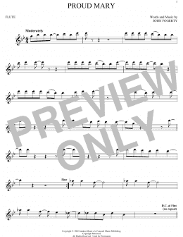 page one of Proud Mary (Flute Solo)