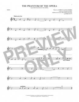 page one of The Phantom Of The Opera (French Horn Solo)