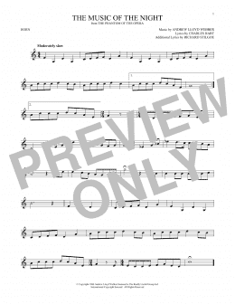 page one of The Music Of The Night (French Horn Solo)