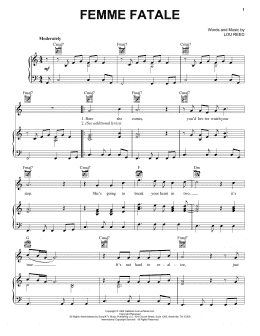 page one of Femme Fatale (Piano, Vocal & Guitar Chords (Right-Hand Melody))
