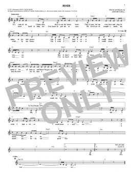 page one of River (Lead Sheet / Fake Book)