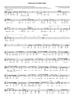 page one of Fairytale Of New York (Lead Sheet / Fake Book)