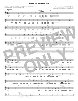 page one of The Little Drummer Boy (Lead Sheet / Fake Book)
