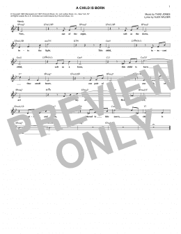 page one of A Child Is Born (Lead Sheet / Fake Book)