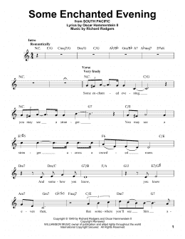 page one of Some Enchanted Evening (Pro Vocal)