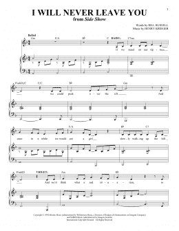 page one of I Will Never Leave You (Vocal Duet)