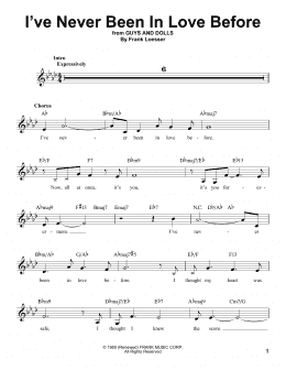 page one of I've Never Been In Love Before (Pro Vocal)
